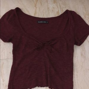 Abercrombie & Fitch burgundy crop top